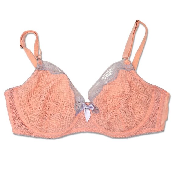 Victoria's Secret Very Sexy Unlined Demi Bra Underwire Lace Trim Coral 36D - Picture 2 of 5